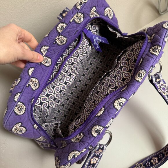 Vera Bradley satchel purse (Purple Paisley) - Picture 3 of 3